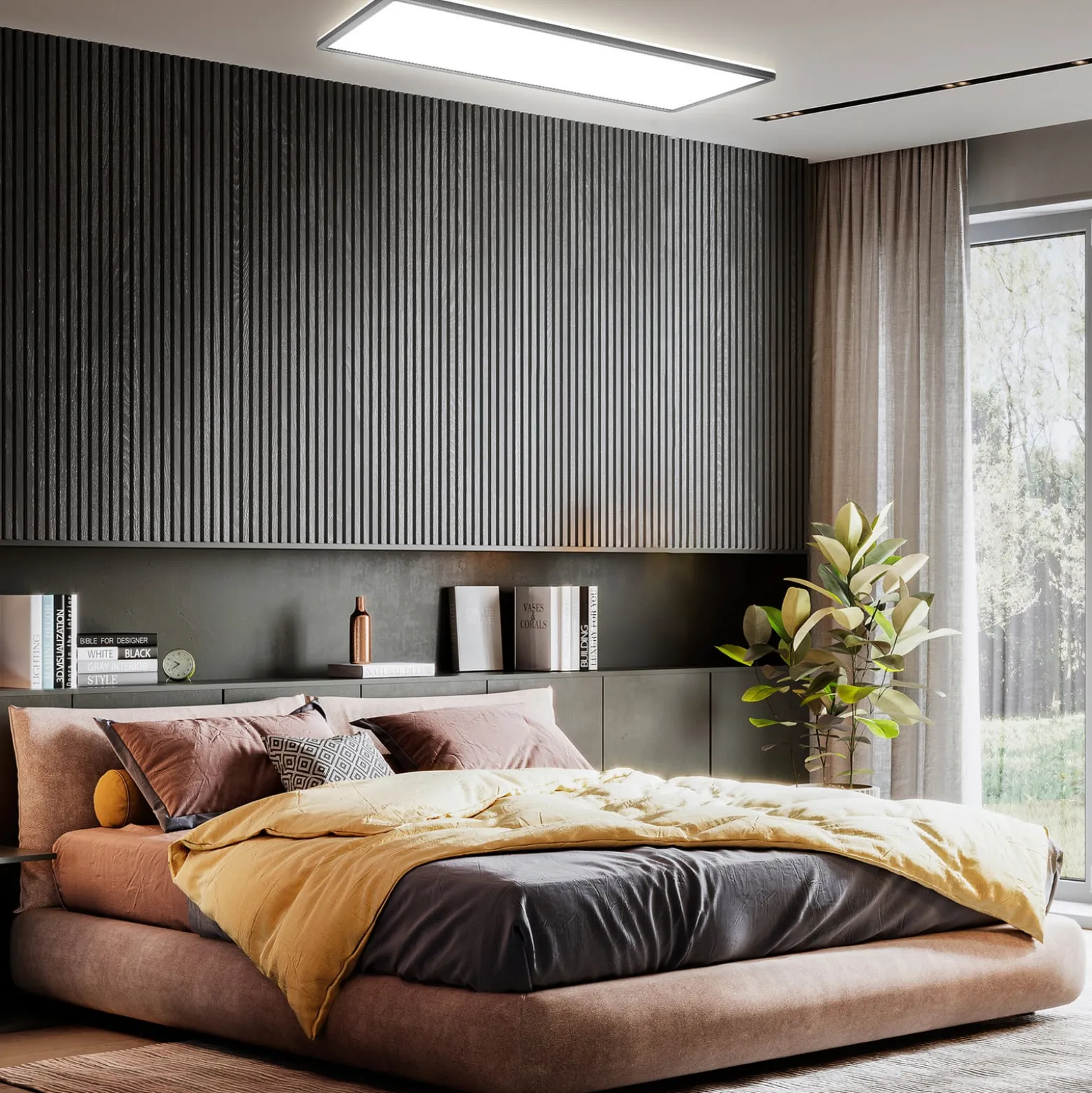 LED-paneeli Slim kaukosäädin RGBW, 58 x 20 cm, musta, taustavalo