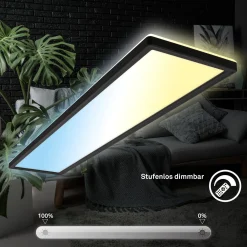 LED-paneeli Tava CCT, musta, 98 x 20 cm, taustavalo muovia
