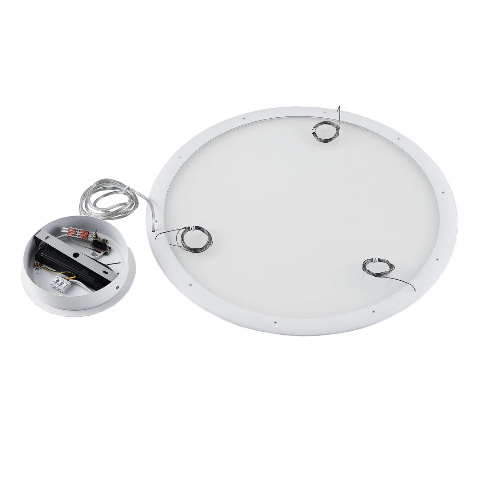 LED-paneeli, valkoinen, Ø 63 cm, metalli, CCT, himmennettävä, 50 W