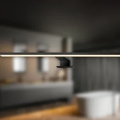 LED-peililamppu Dun 2 in 1, musta matta, IP44, pituus 50 cm