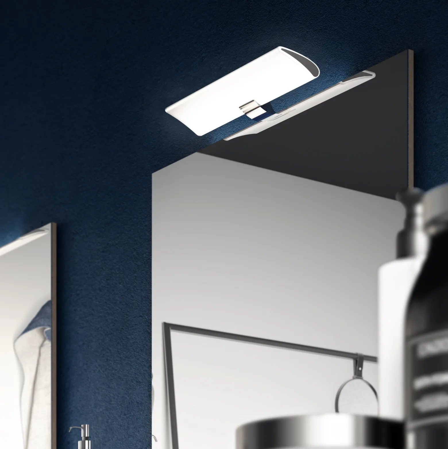 LED-peililamppu Miracle, kromi, leveys 30 cm