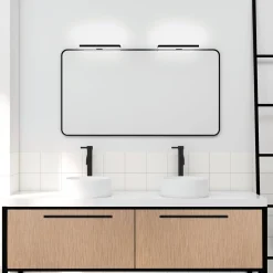 LED-peililamppu Veronica, leveys 30 cm, musta