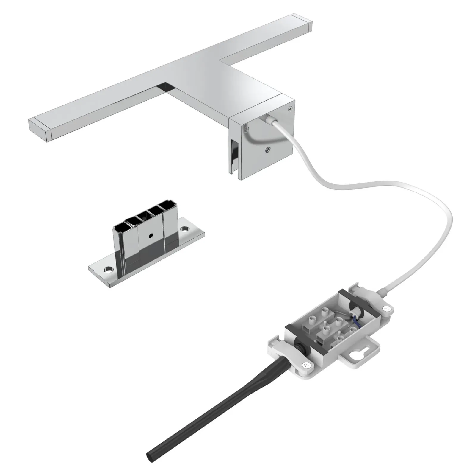 LED-peilivalaisin Mira, leveys 30 cm, kromi, metalli, 4 000 K