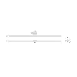 LED-peilivalaisin Triga, IP44, valkoinen, 80cm, 4000K, 4,000K