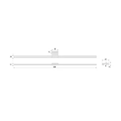 LED-peilivalaisin Triga, IP44, valkoinen, 80cm, 4000K, 4,000K