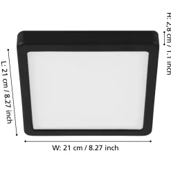 LED-pinta-asennuspaneeli Fueva 5 IP20 830 musta 21x21cm 21x21cm