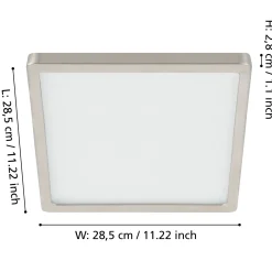 LED-pinta-asennuspaneeli Fueva 5 IP20 830 nikkeli 28.5x28.5cm