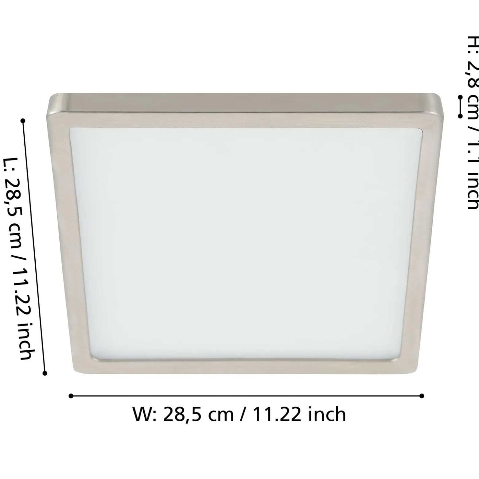 LED-pinta-asennuspaneeli Fueva 5 IP20 830 nikkeli 28.5x28.5cm