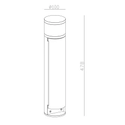 LED-pistokepylväs kahdella pistorasialla, IP44
