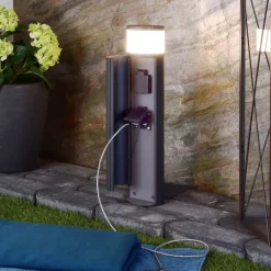 LED-pistokepylväs kahdella pistorasialla, IP44