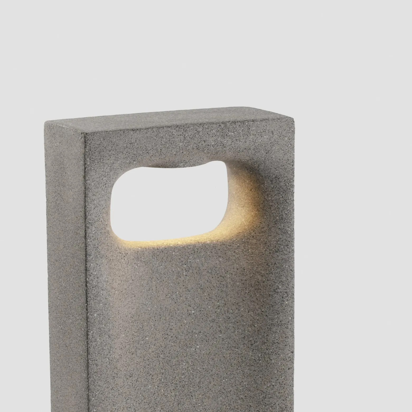 LED-pollarivalaisin Glint, 2700K, 40 cm, harmaa, betoni, IP55