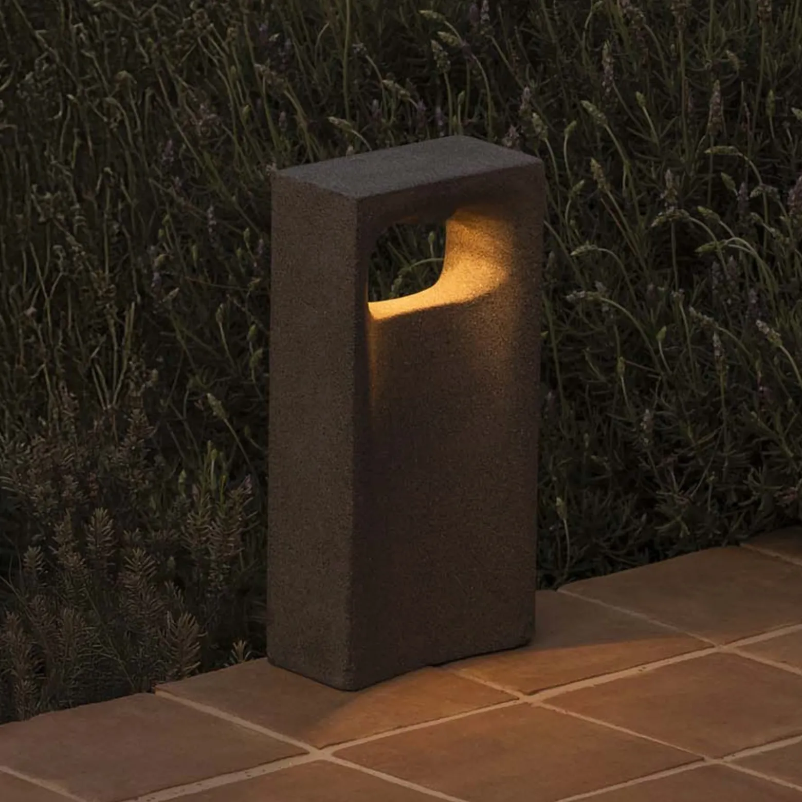 LED-pollarivalaisin Glint, 2700K, 40 cm, harmaa, betoni, IP55