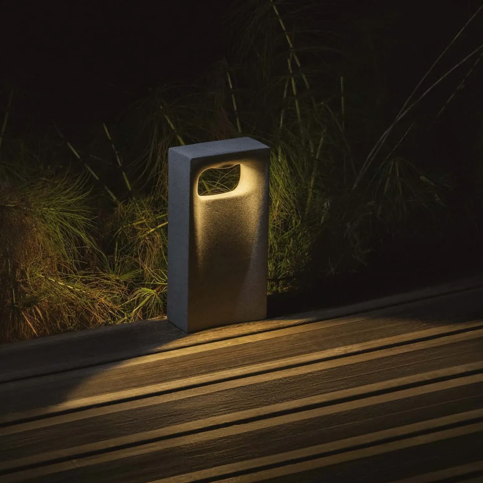 LED-pollarivalaisin Glint, 3000K, 40 cm, harmaa, betoni, IP55