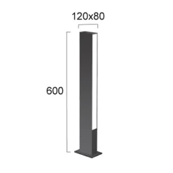 LED-pollarivalaisin Lir, korkeus 60 cm, tummanharmaa metalli, 2-lamppuinen.