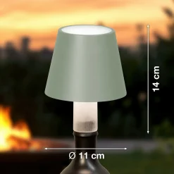 LED-pullovalaisin Fiocco, salviavihreä, CCT, IP54, himmennettävä