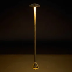 LED-pylväsvalaisin Aura Disk, korkeus 80 cm, antiikkimessinki, IP65