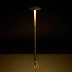 LED-pylväsvalaisin Aura Edge, korkeus 80 cm, antiikkimessinki, IP65