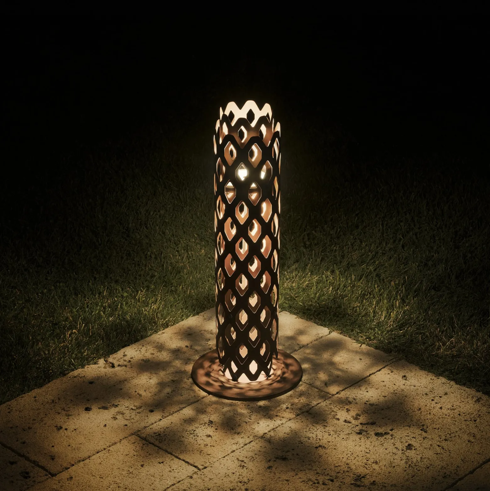 LED-pylväsvalaisin Charlotte, corten-teräs, korkeus 63 cm, IP65