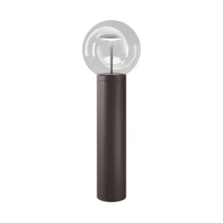 LED-pylväsvalaisin Velora, ruskea, korkeus 60 cm, metalli/lasi, IP65