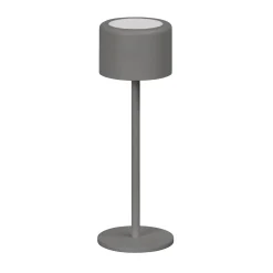 LED-pöytälamppu Juna, hiekanharmaa, korkeus 25 cm, metalli, IP54