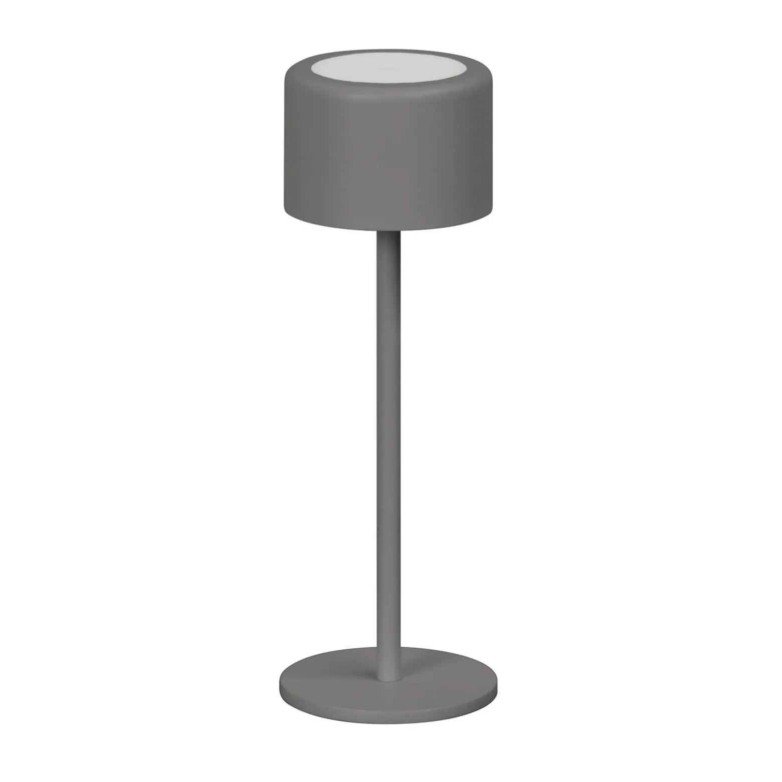 LED-pöytälamppu Juna, hiekanharmaa, korkeus 25 cm, metalli, IP54