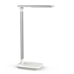 LED-pöytälamppu MAULjazzy, valkoinen, korkeus 43 cm, himmennettävä USB-portti