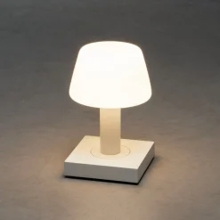 LED-pöytälamppu Monaco ulkokäyttöön, akku, valk.
