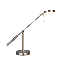 LED-pöytälamppu Monza, nikkelivärinen, korkeus 52 cm, metalli