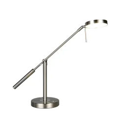 LED-pöytälamppu Monza, nikkelivärinen, korkeus 52 cm, metalli