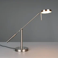 LED-pöytälamppu Monza, nikkelivärinen, korkeus 52 cm, metalli