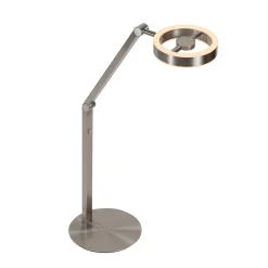 LED-pöytälamppu Ringlux, teräksenvärinen, metalli, 2700 K, himmennettävä