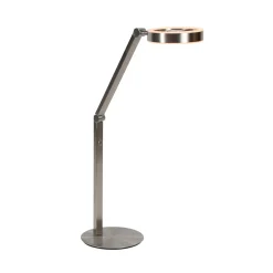 LED-pöytälamppu Ringlux, teräksenvärinen, metalli, 2700 K, himmennettävä
