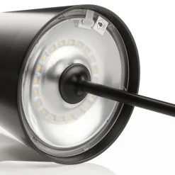 LED-pöytälamppu Toc USB-laturilla, IP54, musta