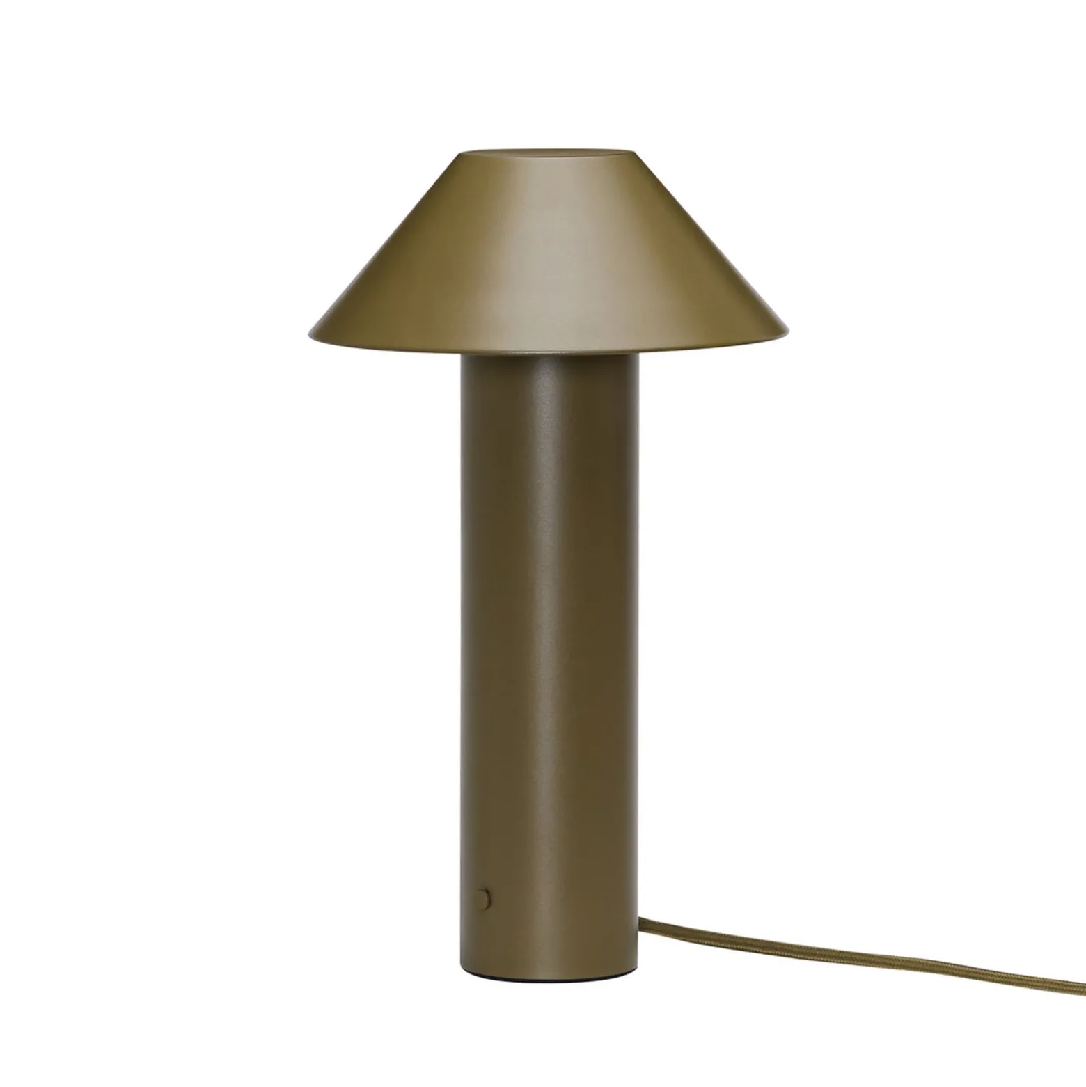 LED-pöytälamppu Tower, tummanvihreä, korkeus 32 cm, metallia