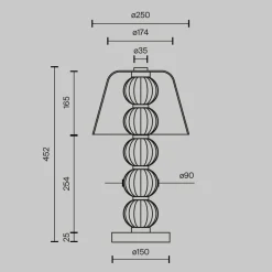 LED-pöytävalaisin AMULET, korkeus 45 cm, kullanvärinen, metalli/lasi