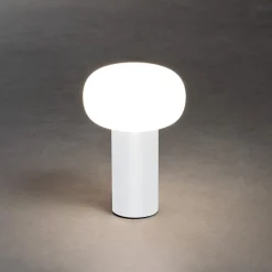 LED-pöytävalaisin Antibes, IP54, akku, RGBW, valk.