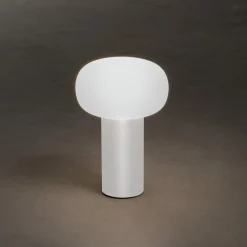 LED-pöytävalaisin Antibes, IP54, akku, RGBW, valk.