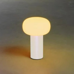 LED-pöytävalaisin Antibes, IP54, akku, RGBW, valk.