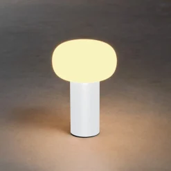 LED-pöytävalaisin Antibes, IP54, akku, RGBW, valk.
