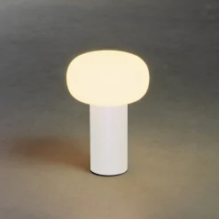 LED-pöytävalaisin Antibes, IP54, akku, RGBW, valk.