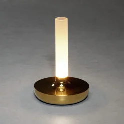 LED-pöytävalaisin Biarritz, IP54, akku, CCT, kulta