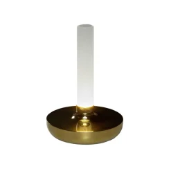 LED-pöytävalaisin Biarritz, IP54, akku, CCT, kulta