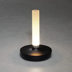 LED-pöytävalaisin Biarritz, IP54, akku, CCT, musta