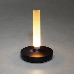 LED-pöytävalaisin Biarritz, IP54, akku, CCT, musta