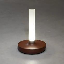 LED-pöytävalaisin Biarritz IP54, akku, CCT, ruoste