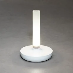 LED-pöytävalaisin Biarritz, IP54, akku, CCT, valk.