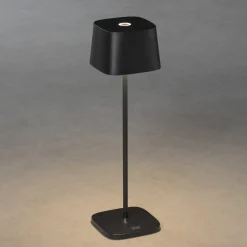 LED-pöytävalaisin Capri ulkokäyttöön, musta