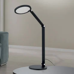 LED-pöytävalaisin Fati, musta, korkeus 60 cm, alumiinia, himmennin