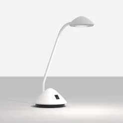LED-pöytävalaisin MAULarc, valkoinen, korkeus 38 cm, joustava