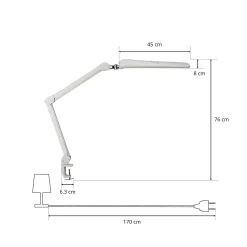 LED-pöytävalaisin MAULcraft, valkoinen, 52 cm, kiinnitettävä jalusta,